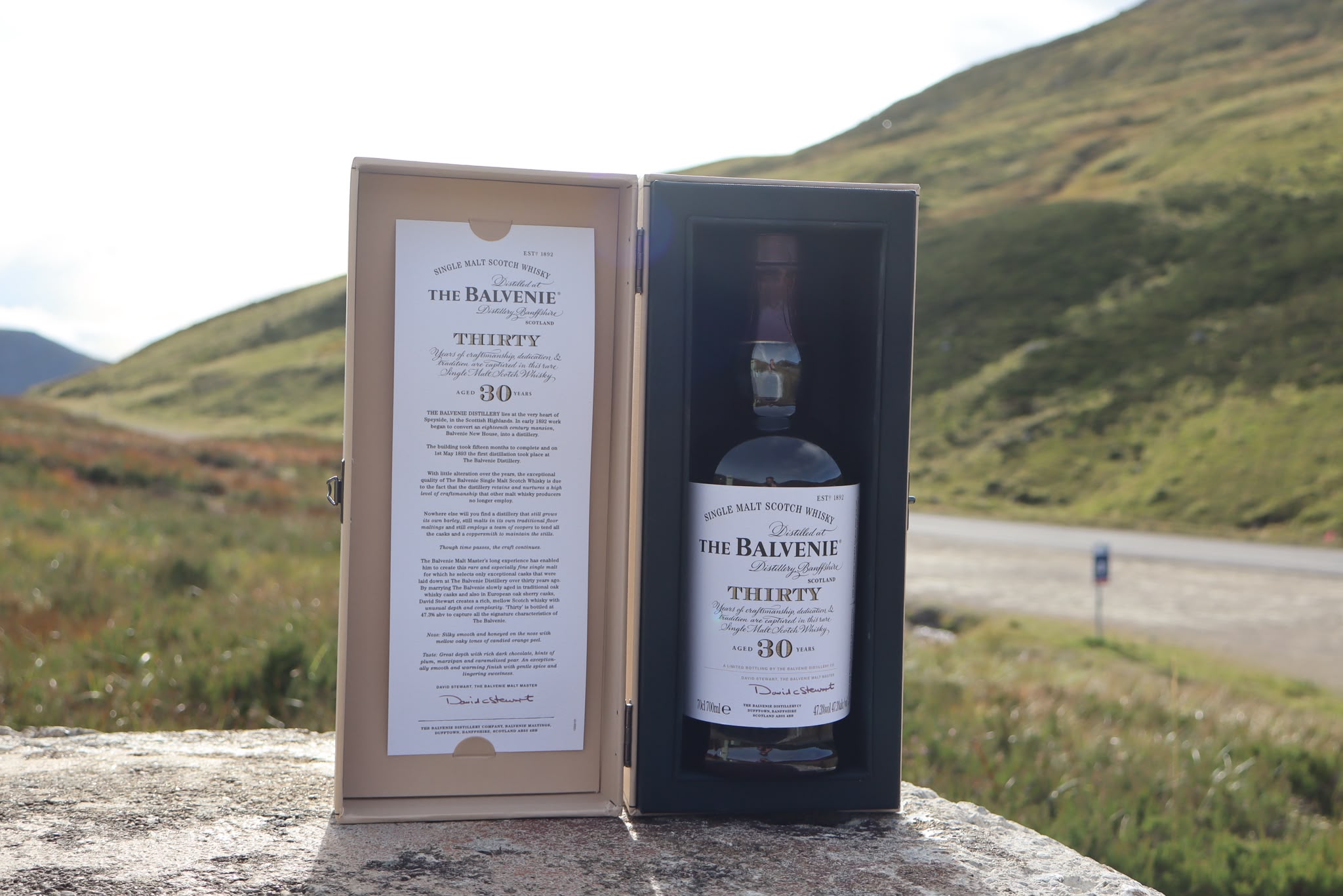 Balvenie 30-year-old single malt with its presentation case